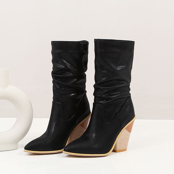 ymechic autumn black mid calf western boots block high heel cowgirl cowboy boots women wedges shoes snake print large size 45 44
ymechic autumn black mid calf western boots block high heel cowgirl cowboy boots women wedges shoes snake print large size 45 44