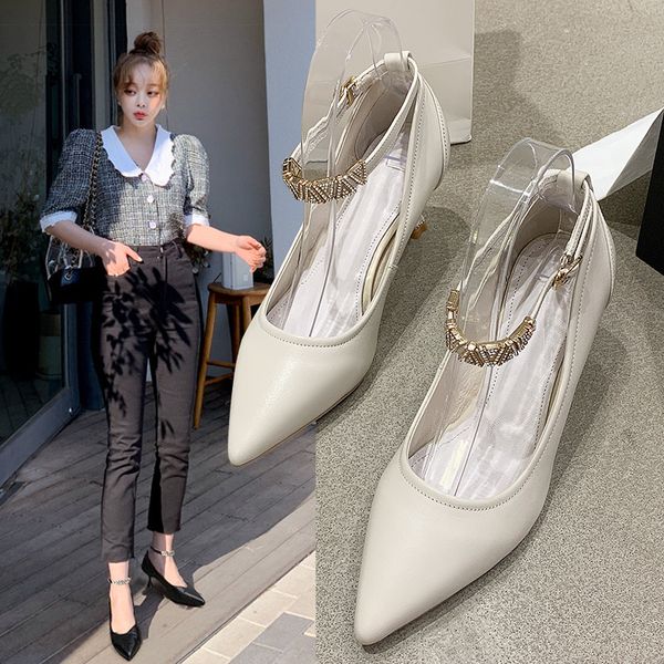 genuine leather high heels women 2020 new bride party pointed stiletto single shoes thin heels 5cm-8cm layer cowhide, Black
genuine leather high heels women 2020 new bride party pointed stiletto single shoes thin heels 5cm-8cm layer cowhide, Black