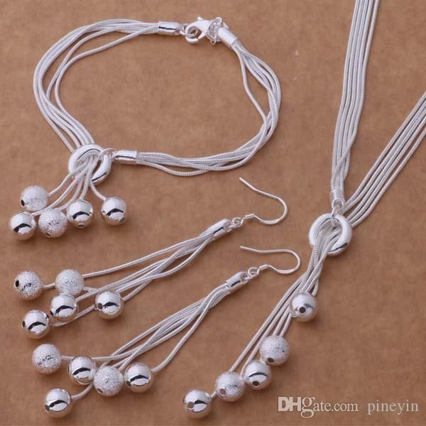925 sterling silver jewelry sets tassel bracelets earrings and necklaces ball pendant bracelet silver plated earring necklace model NO.NE917
925 sterling silver jewelry sets tassel bracelets earrings and necklaces ball pendant bracelet silver plated earring necklace model NO.NE917