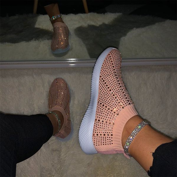 women rhinestone sneakers vulcanize shoes woman new bling crystal soft sole shoes breathable ladies casual flats loafers white, Black
women rhinestone sneakers vulcanize shoes woman new bling crystal soft sole shoes breathable ladies casual flats loafers white, Black