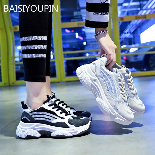 fashion sneakers new women shoes casual round toe spring/autumn/winter 5cm high student reflective female shoes cross-tied mesh, Black
fashion sneakers new women shoes casual round toe spring/autumn/winter 5cm high student reflective female shoes cross-tied mesh, Black