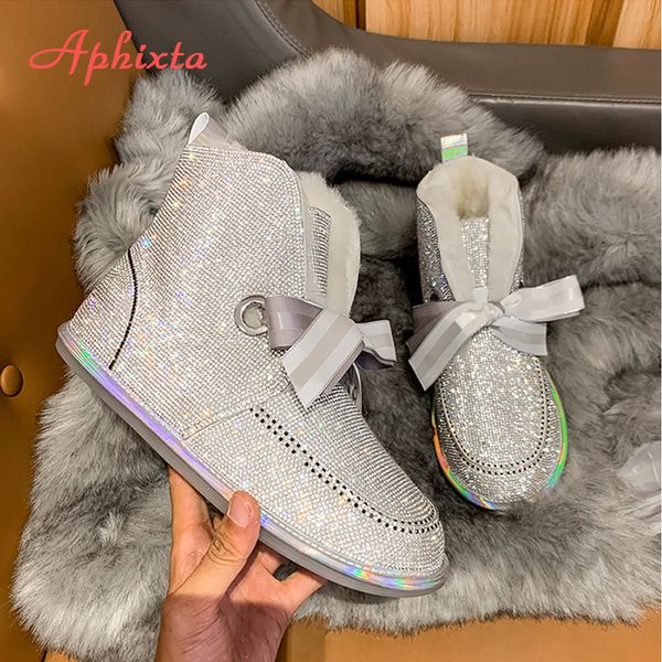 aphixta bling crystal winter snow boots women for women flat heels rhinestones diamonds cow suede warm plush shoes woman 200925, Black
aphixta bling crystal winter snow boots women for women flat heels rhinestones diamonds cow suede warm plush shoes woman 200925, Black
