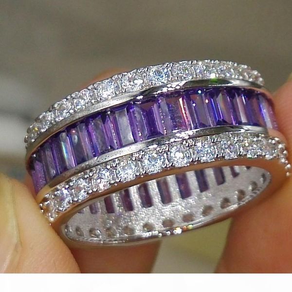 wholesale professional luxury jewlery princess cut 925 sterling silver amethyst gemstones cz diamond wedding lover band ring gift size 5-11, Slivery;golden
wholesale professional luxury jewlery princess cut 925 sterling silver amethyst gemstones cz diamond wedding lover band ring gift size 5-11, Slivery;golden