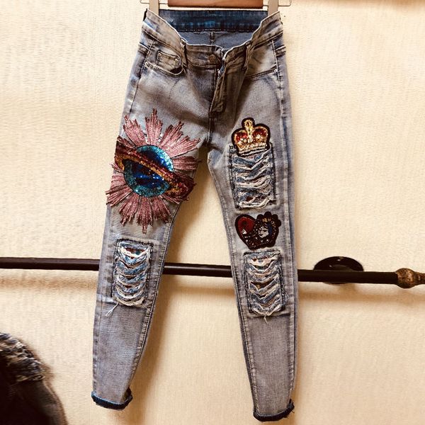 women's jeans 2021 spring and summer embroidery tide tight punch fashion high-waist female boyfriend cowboy pants, Blue
women's jeans 2021 spring and summer embroidery tide tight punch fashion high-waist female boyfriend cowboy pants, Blue