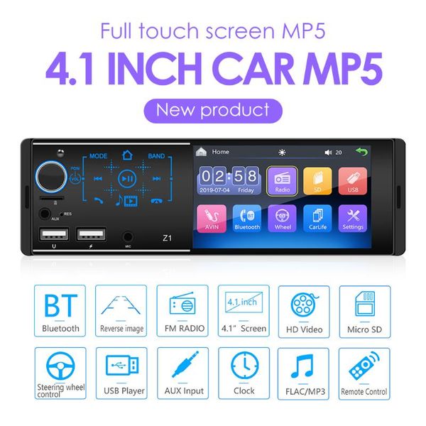 z1 4.1 inch touch screen car radio stereo multimedia mp5 player bluetooth u disk aux dual usb microphone radio head unit
z1 4.1 inch touch screen car radio stereo multimedia mp5 player bluetooth u disk aux dual usb microphone radio head unit