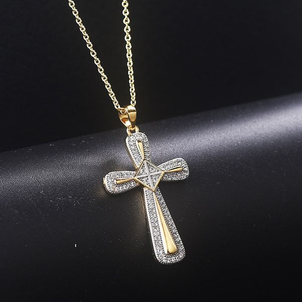 new zircon cross necklace women men pendant gold plating copper material iced cross pendant necklaces chain trend punk jewelry, Silver
new zircon cross necklace women men pendant gold plating copper material iced cross pendant necklaces chain trend punk jewelry, Silver