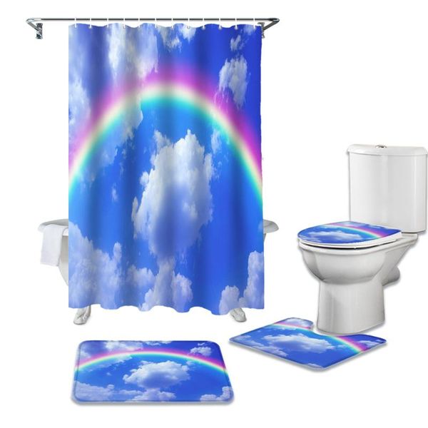 shower curtains rainbow blue sky white clouds curtain sets non-slip rugs toilet lid cover and bath mat bathroom set
shower curtains rainbow blue sky white clouds curtain sets non-slip rugs toilet lid cover and bath mat bathroom set