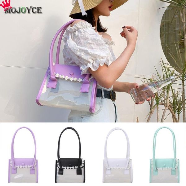 women transparent pvc handbag classic texture creative design casual daisy flower shoulder bags splicing pu daily totes
women transparent pvc handbag classic texture creative design casual daisy flower shoulder bags splicing pu daily totes