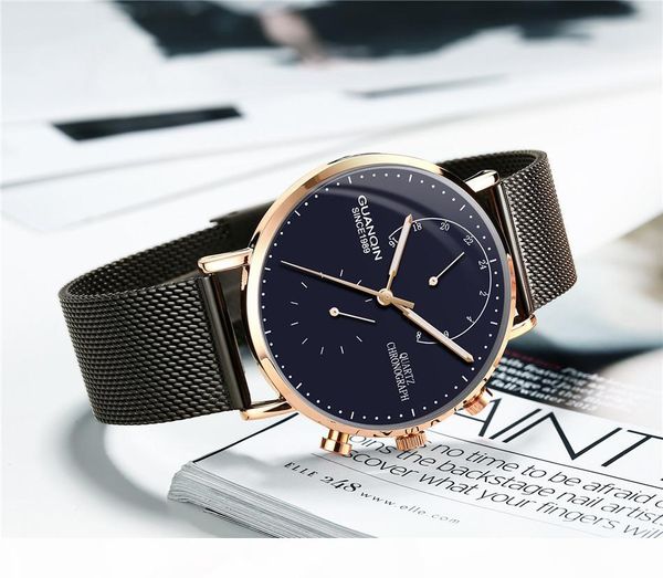 guanqin 2018 new luxury watches quartz watch men steel fashion clock male waterproof watches with complete calendar wrist watch s924, Slivery;brown
guanqin 2018 new luxury watches quartz watch men steel fashion clock male waterproof watches with complete calendar wrist watch s924, Slivery;brown