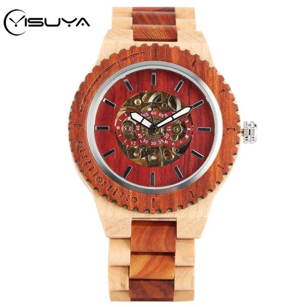 yisuya wooden watch men's mechanical watch automatic neutral maple wood luxury golden skeleton self-winding gearwheel, Slivery;brown
yisuya wooden watch men's mechanical watch automatic neutral maple wood luxury golden skeleton self-winding gearwheel, Slivery;brown