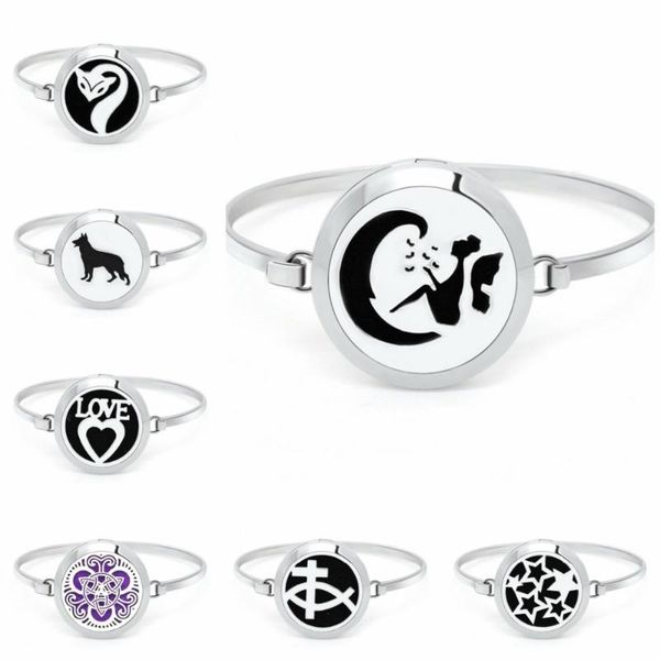 women jewelry love dog fish angel stainless steel bangle 10pads aroma locket essential oil diffuser locket bangle perfume, Black
women jewelry love dog fish angel stainless steel bangle 10pads aroma locket essential oil diffuser locket bangle perfume, Black