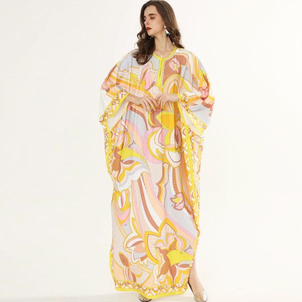 women's runway dresses o neck batwing sleeves printed loose deisgn holiday knitted elastic long maxi dresses, Black
women's runway dresses o neck batwing sleeves printed loose deisgn holiday knitted elastic long maxi dresses, Black