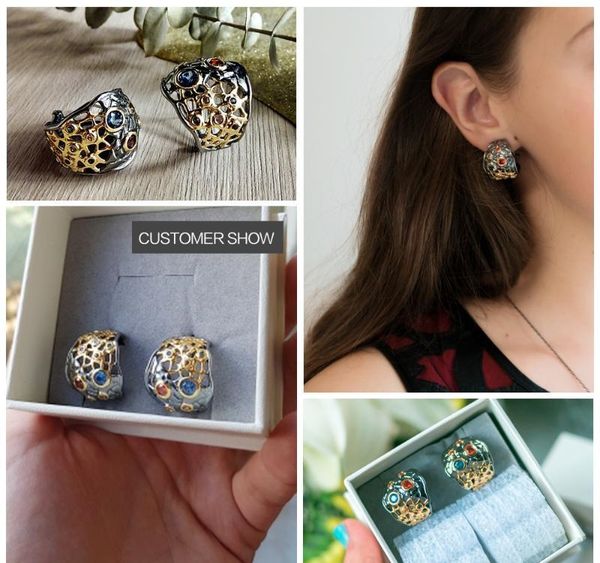 dreamcarnival 1989 new special design mixed colors cz stud earrings for women black gold color gothic jewelry pendientes01, Golden;silver
dreamcarnival 1989 new special design mixed colors cz stud earrings for women black gold color gothic jewelry pendientes01, Golden;silver