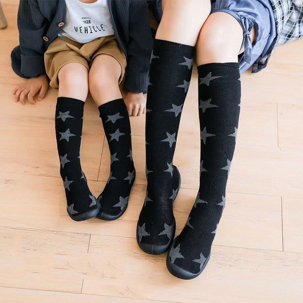 parent-child soft bottom home shoes toddler cartoon shoes baby indoor children' knee high socks, Black;grey
parent-child soft bottom home shoes toddler cartoon shoes baby indoor children' knee high socks, Black;grey
