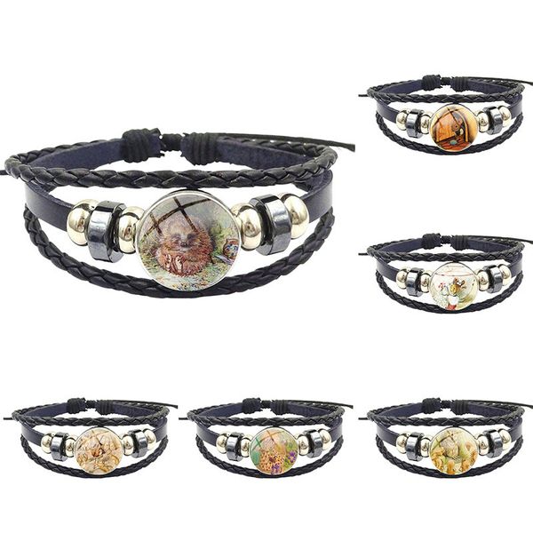 charm bracelets glass cabochon jewelry with statement black leather bracelet bangle for gift mr pricklepin rubbit, Golden;silver
charm bracelets glass cabochon jewelry with statement black leather bracelet bangle for gift mr pricklepin rubbit, Golden;silver