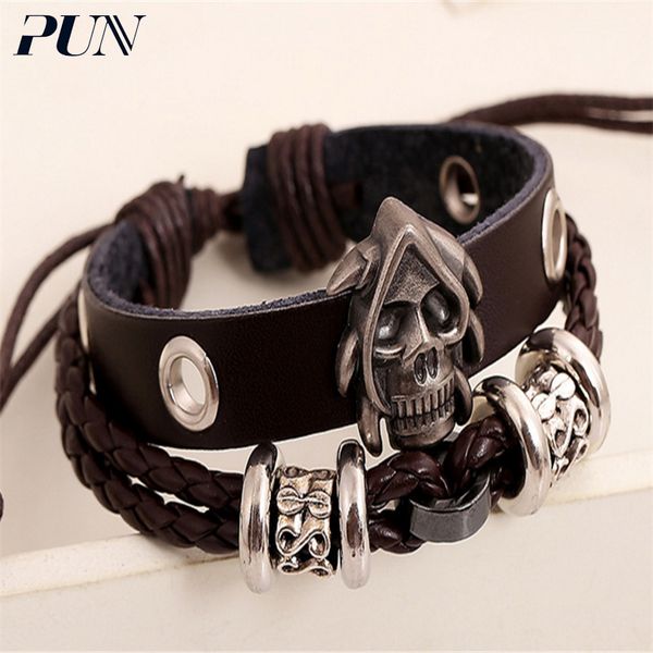pun friendship mens leather bracelets 2020 for men punk charm bracelet charms male braclet hand chain braslet, Red;blue 
pun friendship mens leather bracelets 2020 for men punk charm bracelet charms male braclet hand chain braslet, Red;blue