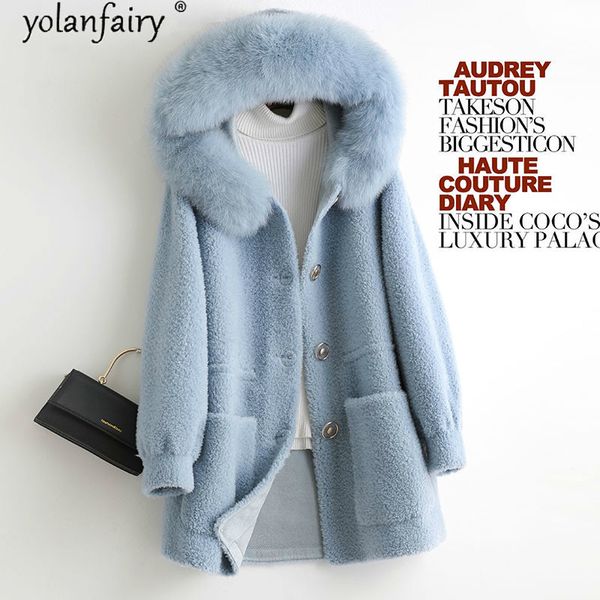 women's fur & faux real coat female hooded witner jacket women sheep shearing 100% wool coats and jackets korean clothes kqn50113, Black
women's fur & faux real coat female hooded witner jacket women sheep shearing 100% wool coats and jackets korean clothes kqn50113, Black