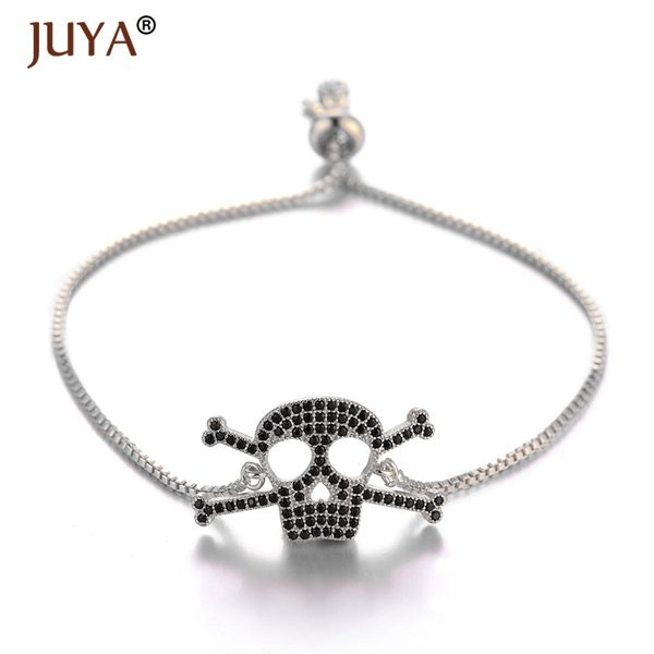 copper metal inlaid black zircon rhinestone skull bracelet for men women hand jewelry adjustable slider chain, Golden;silver
copper metal inlaid black zircon rhinestone skull bracelet for men women hand jewelry adjustable slider chain, Golden;silver