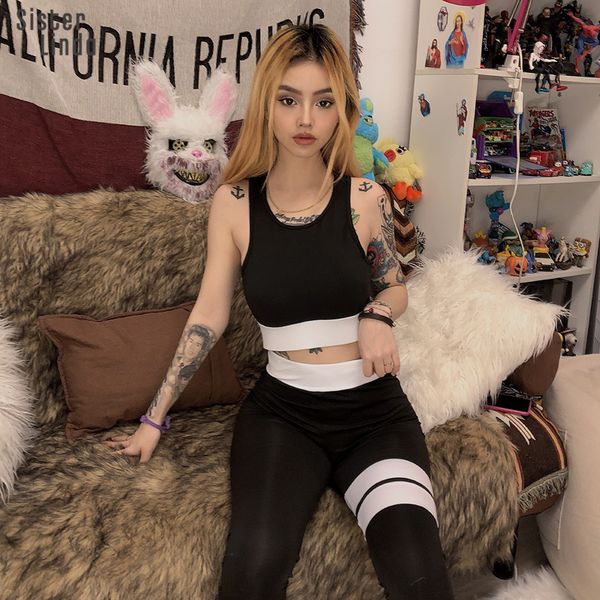 sisterlinda women elastic 2 piece set sleeveless shirt long leggings striped pant women workout 2019new sport suit mujer x0923, Gray
sisterlinda women elastic 2 piece set sleeveless shirt long leggings striped pant women workout 2019new sport suit mujer x0923, Gray