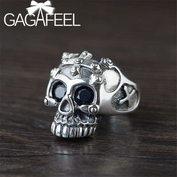 gagafeel punk men's open ring inlaid with black zircon fashion thai silver craft jewelry s925 silver vintage skull ring, Golden;silver
gagafeel punk men's open ring inlaid with black zircon fashion thai silver craft jewelry s925 silver vintage skull ring, Golden;silver