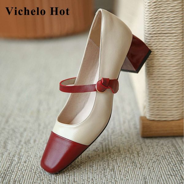 vichelo full grain leather shoes women square toe med heel mary janes pretty girls streetwear basic pumps l03, Black
vichelo full grain leather shoes women square toe med heel mary janes pretty girls streetwear basic pumps l03, Black