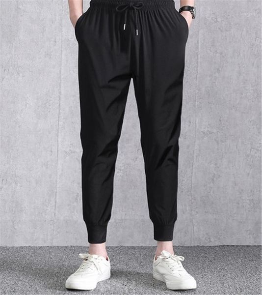solid color elastic pencil pants designer slim capris mens clothing summer casual males drawstring trousers fashion, Black
solid color elastic pencil pants designer slim capris mens clothing summer casual males drawstring trousers fashion, Black