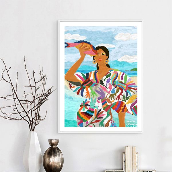 abstract wall poster canvas print painting art mexican woman colorful picture modern style aisle living room unique decoration 
abstract wall poster canvas print painting art mexican woman colorful picture modern style aisle living room unique decoration