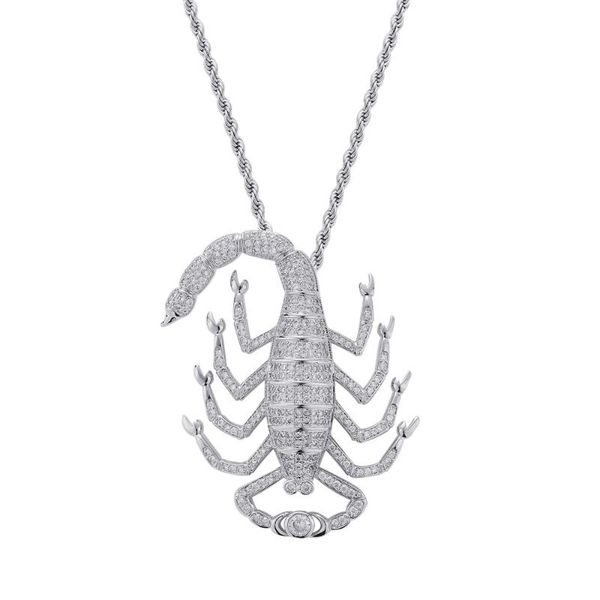cubic zirconia paved bling iced out scorpion pendant punk animal scorpion necklaces men statement jewelry birthday gift, Silver
cubic zirconia paved bling iced out scorpion pendant punk animal scorpion necklaces men statement jewelry birthday gift, Silver