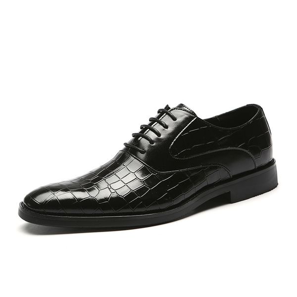 dress shoes classic prints pointed toe oxford men luxury crocodile pattern men's business leather lace up hv-049, Black
dress shoes classic prints pointed toe oxford men luxury crocodile pattern men's business leather lace up hv-049, Black