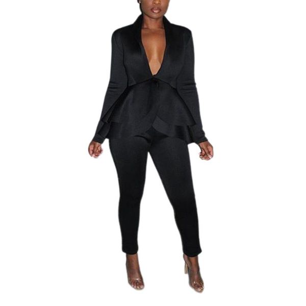 women's two piece pants women breathable formal suits v-neck solid color blazer outfits ladies long sleeve layered ruffle hem ankle-le, White
women's two piece pants women breathable formal suits v-neck solid color blazer outfits ladies long sleeve layered ruffle hem ankle-le, White