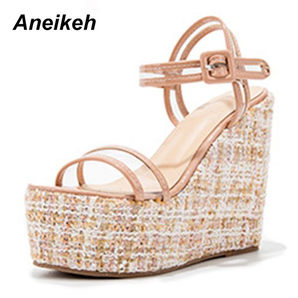 aneikeh summer women shoes wedges sandals pvc ankle strap fashion zipper buckle strap casual high-heeled size 36-43 sandalias, Black
aneikeh summer women shoes wedges sandals pvc ankle strap fashion zipper buckle strap casual high-heeled size 36-43 sandalias, Black