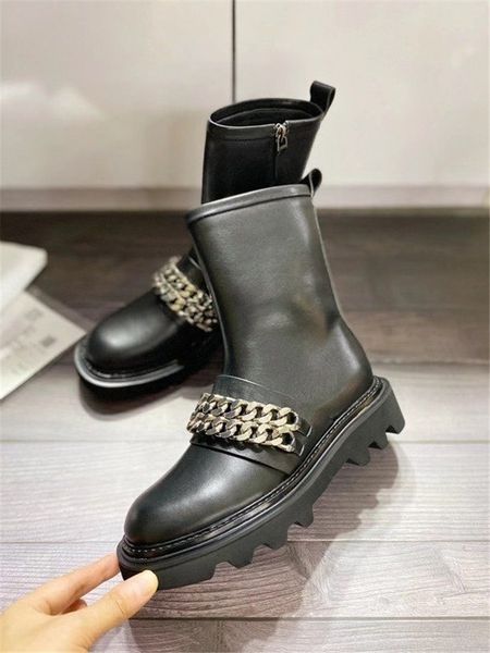 new style classic big chain women ankle boots fashion trend necessary style lady short boots ing, Black
new style classic big chain women ankle boots fashion trend necessary style lady short boots ing, Black