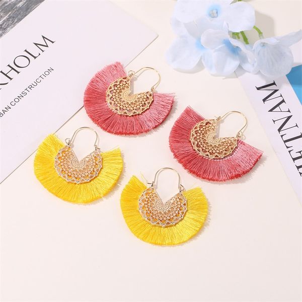 ethnic style 10colors fan shape tassel pendant earrings dangle hollow alloy fringe eardrop charm ear hooked women earring jewelry gifts dhl, Silver
ethnic style 10colors fan shape tassel pendant earrings dangle hollow alloy fringe eardrop charm ear hooked women earring jewelry gifts dhl, Silver