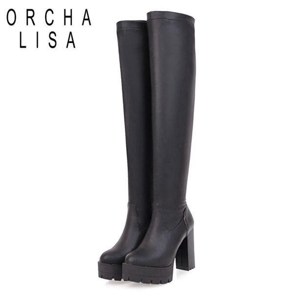 orcha lisa big size 34-43 fashion high heels knee boots women shoes patent leather brand designer platform boots round toe c627, Black
orcha lisa big size 34-43 fashion high heels knee boots women shoes patent leather brand designer platform boots round toe c627, Black