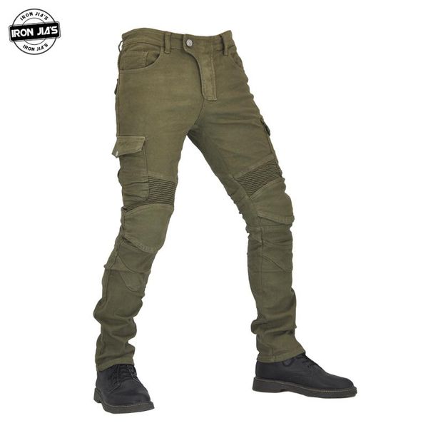 iron jia's men motorcycle pants motocross motorbike riding with span+knee pads protective gear moto jeans trousers