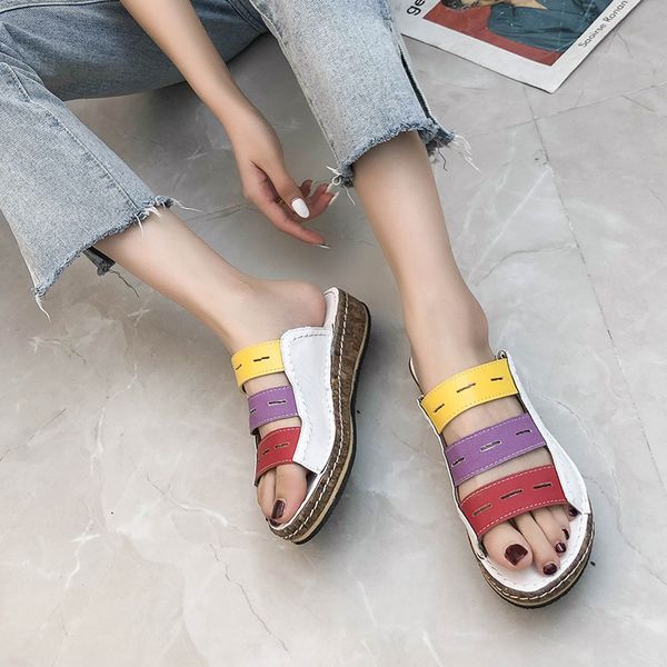 slippers yc1055 european and american large size sandals slippers, thick bottom color matching casual roman ladies, Black
slippers yc1055 european and american large size sandals slippers, thick bottom color matching casual roman ladies, Black