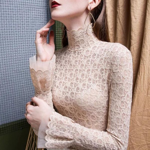 2020 design style women's autumn winter undershirt web celebrity same style high collar temperament lace long add fluff sleeve, White
2020 design style women's autumn winter undershirt web celebrity same style high collar temperament lace long add fluff sleeve, White