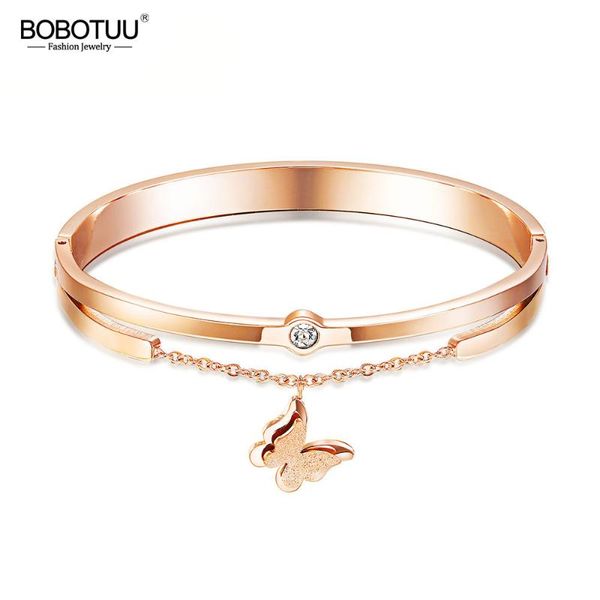 bobotuu brand female women stainless steel cz crystal bracelet bangle butterfly charm rose gold color fashion jewelry bogh940, Black
bobotuu brand female women stainless steel cz crystal bracelet bangle butterfly charm rose gold color fashion jewelry bogh940, Black