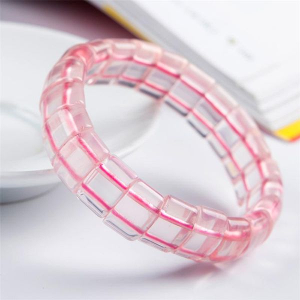 beaded, strands genuine natural rose pink quartz bangle bracelets for women lady stretch crystal rectangle bead stone bracelet, Black
beaded, strands genuine natural rose pink quartz bangle bracelets for women lady stretch crystal rectangle bead stone bracelet, Black