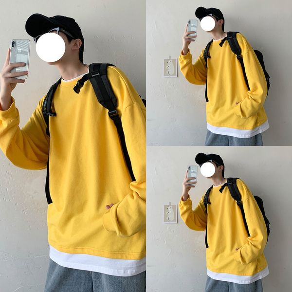 2020 autumn coat sweater coatand winter korean style ins fake two-piece solid color sweater men's loose trendy couple all-match coat vf, Black
2020 autumn coat sweater coatand winter korean style ins fake two-piece solid color sweater men's loose trendy couple all-match coat vf, Black