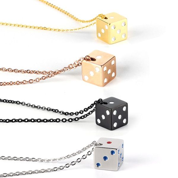 new fashion creative titanium steel necklaces for men women lucky dice pendants choker couple necklace gifts, Silver
new fashion creative titanium steel necklaces for men women lucky dice pendants choker couple necklace gifts, Silver