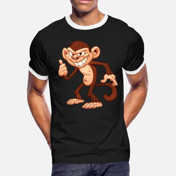 cartoon monkey is smiling t shirt men sunlight 100% cotton plus size 3xl cool sunlight new style spring autumn slim