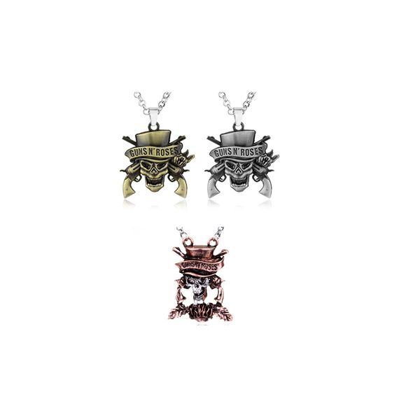 fashion famous rock music band guns n 'roses skull death pendants woman necklaces music series jewelry, Silver
fashion famous rock music band guns n 'roses skull death pendants woman necklaces music series jewelry, Silver