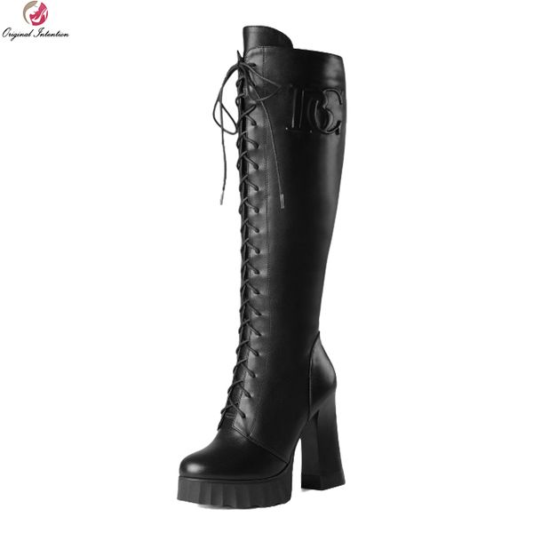 original intention fashion women knee high boots real leather platform square heels boots female black shoes woman us size 4-8.5
original intention fashion women knee high boots real leather platform square heels boots female black shoes woman us size 4-8.5