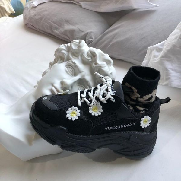 air mesh velvet patchwork appliques sunflowers sneakers women mixed colors cross-band platform shoes retro creepers daddy shoes, Black
air mesh velvet patchwork appliques sunflowers sneakers women mixed colors cross-band platform shoes retro creepers daddy shoes, Black
