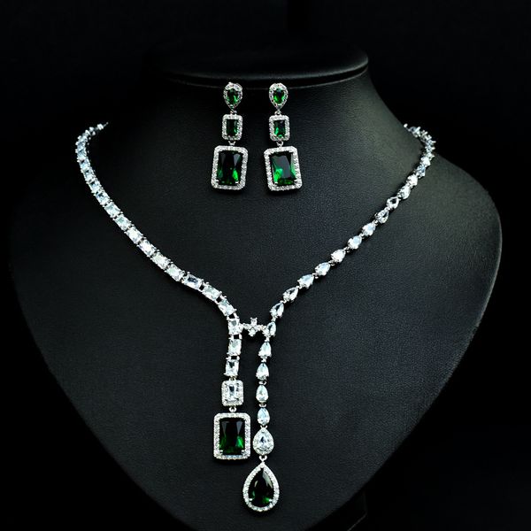 hibride green cz jewelry set for women wedding necklace earring set cubic zircon dubai bridal jewelry ss07, Silver
hibride green cz jewelry set for women wedding necklace earring set cubic zircon dubai bridal jewelry ss07, Silver