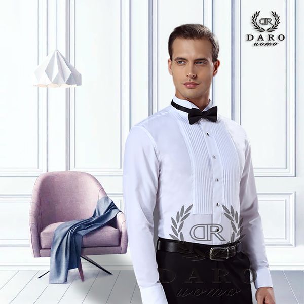 daro white tuxedo party wedding 2020 new fitting shirt 883 cx200825, White;black