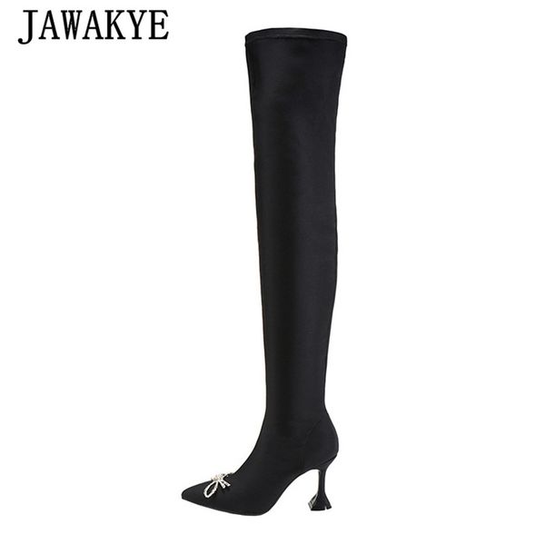 women's crystal bowknot elastic tight high boots pointy toe slim over the knee party boots goblet heel stretch black woman
women's crystal bowknot elastic tight high boots pointy toe slim over the knee party boots goblet heel stretch black woman