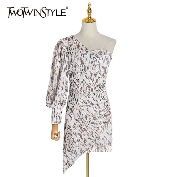 twotwinstyle elegant print women dress asymmetrical collar lantern long sleeve high waist ruched dresses female fashion clothing c200919, Black;pink
twotwinstyle elegant print women dress asymmetrical collar lantern long sleeve high waist ruched dresses female fashion clothing c200919, Black;pink