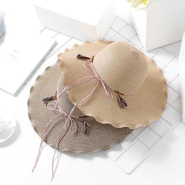 wide brim hats style big fringed female straw hat summer lady sunshade sunscreen beach holiday, Blue;gray
wide brim hats style big fringed female straw hat summer lady sunshade sunscreen beach holiday, Blue;gray